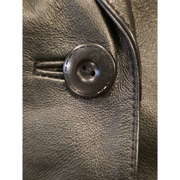 East 5th Genuine Leather Blazer Jacket Womens 1X Black Button Front Coat - Picture 9 of 10